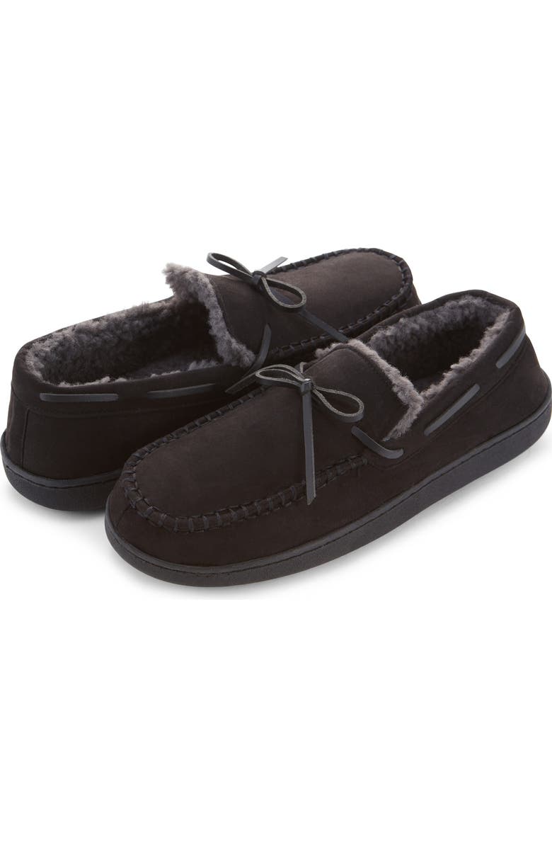 FLOOPI Faux Fur Lined Slipper, Alternate, color, Black