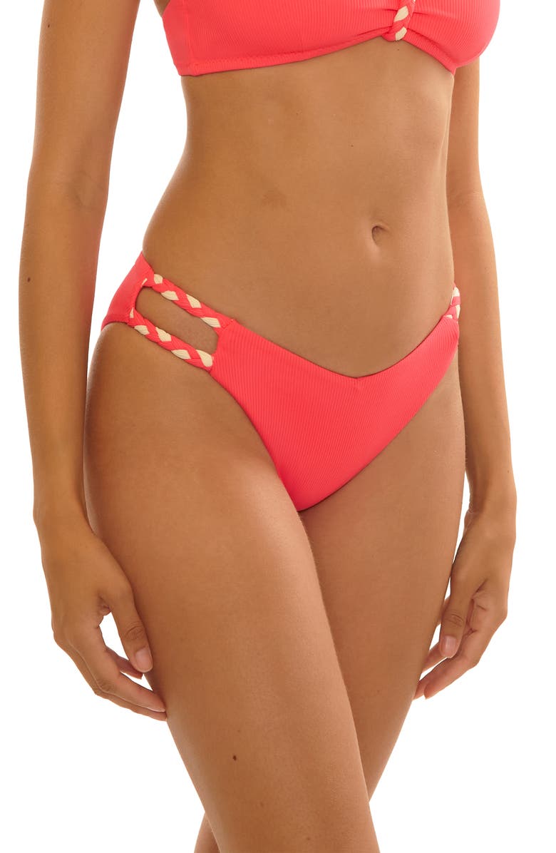 Becca Modern Edge Hipster Bikini Bottoms, Alternate, color, Caliente