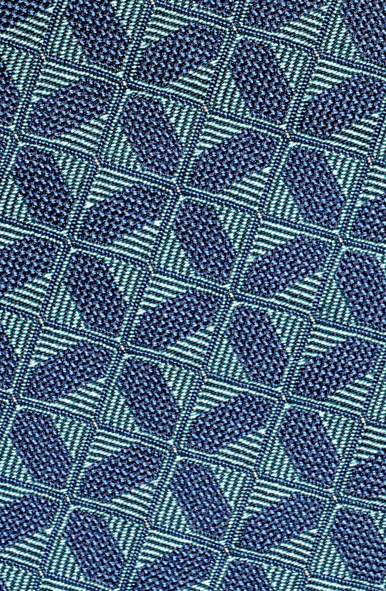 Jack Victor Gordon Geometric Jacquard Silk Tie, Alternate, color, Teal Jv
