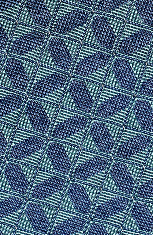 Jack Victor Gordon Geometric Jacquard Silk Tie In Blue