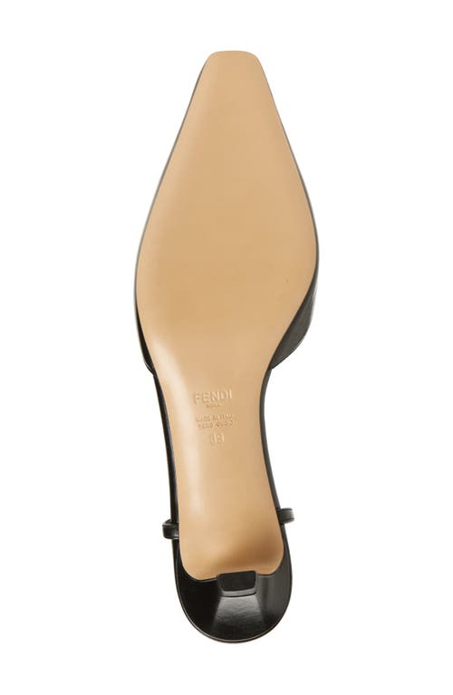 Fendi Fold Kitten Heel Slingback Pump In Nero