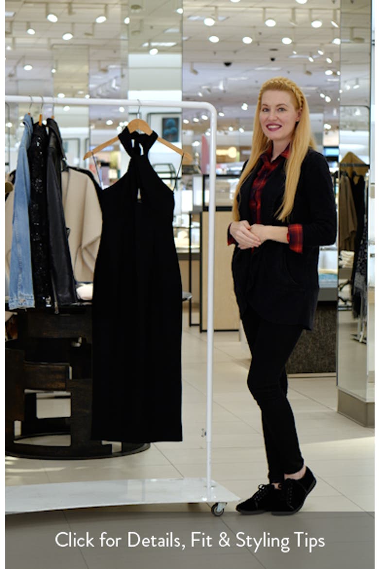 Victoria Halter Neck Stretch Crepe Cocktail Dress video