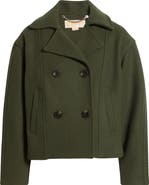 Michael Kors Drop Shoulder Oversize Crop Coat