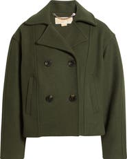 Michael Kors Drop Shoulder Oversize Crop Coat