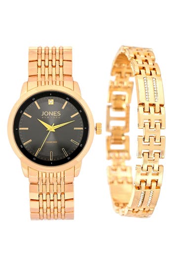 Jones New York Diamond Bracelet Watch & Bracelet Set, 42mm In Gold