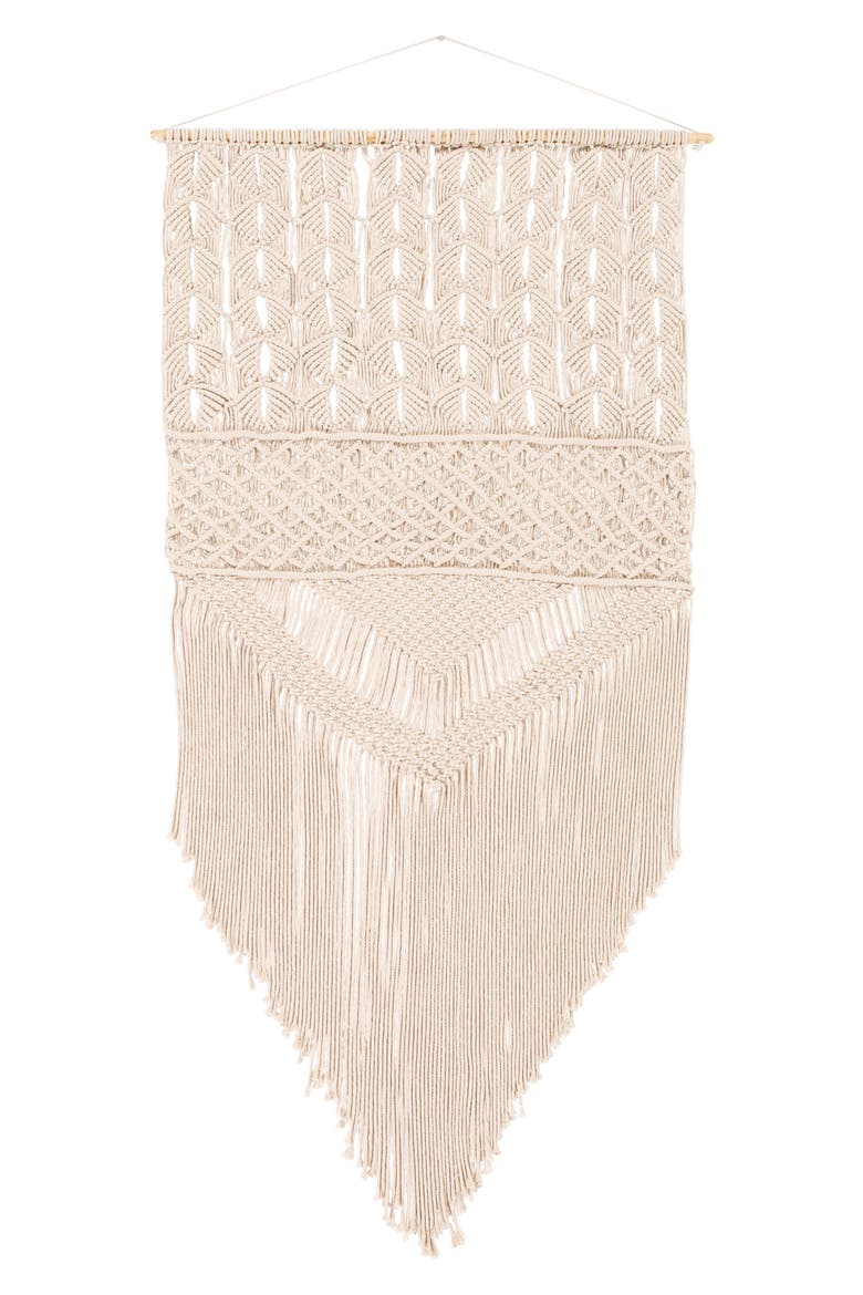 Home Kahlo Macramé Fringe Wall Hanging, Main, color, YELLOW