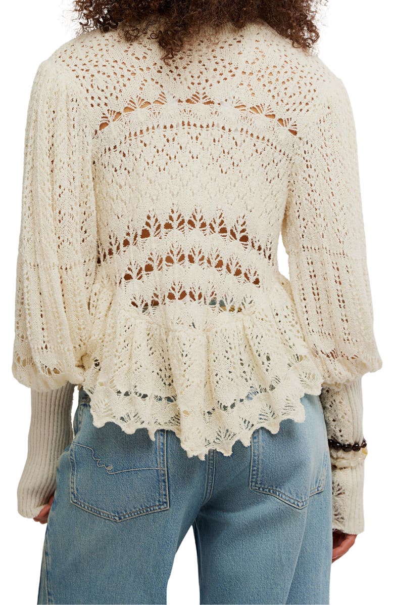 Free People Lucinda Semisheer Sweater, Alternate, color, Ivory