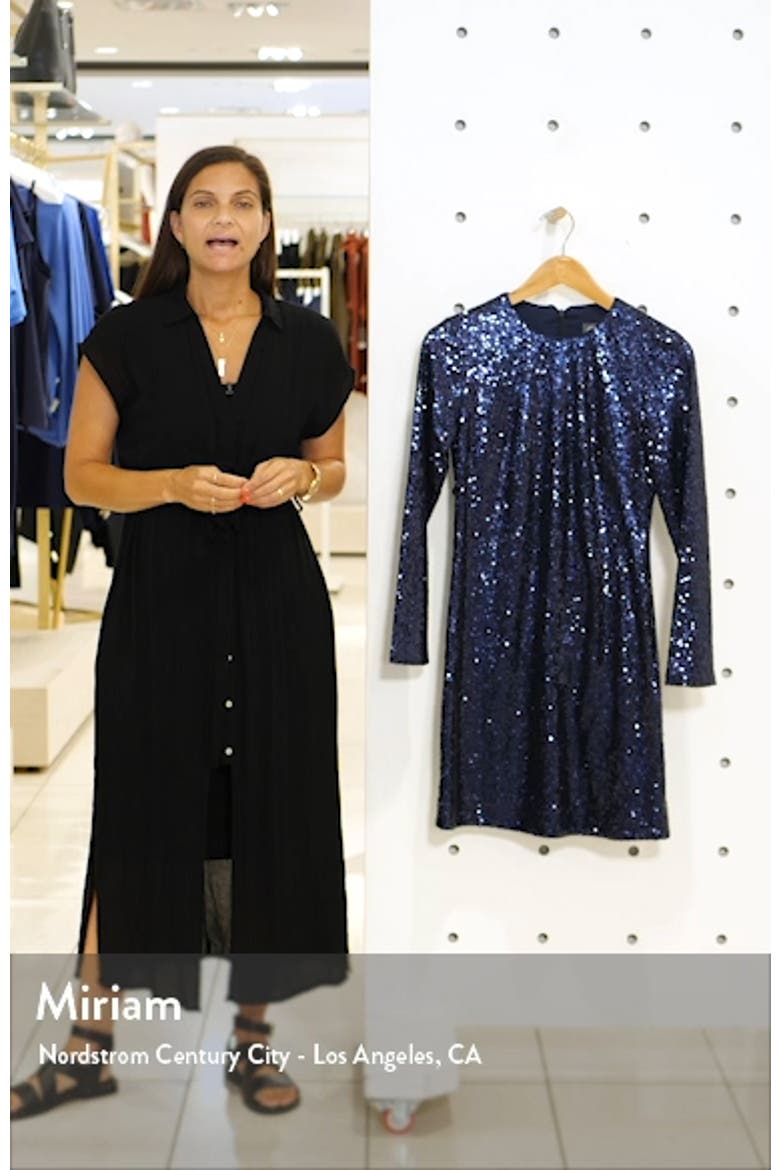 Long Sleeve Sequin Sheath Dress video