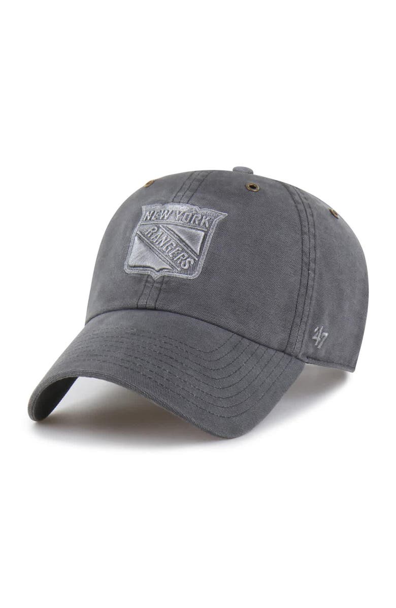 CARHARTT X 47 Men's Carhartt x '47  Charcoal New York Rangers Clean Up Adjustable Hat, Alternate, color, Charcoal