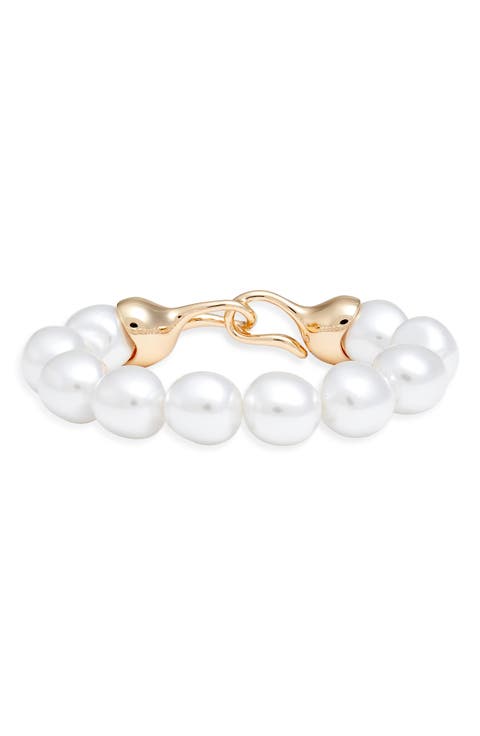 Faux Pearl Stretch Bracelet