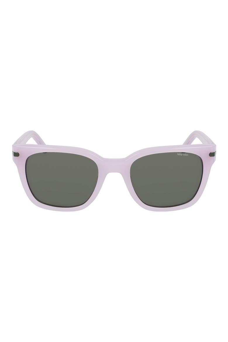 Crescent II 52mm Square Sunglasses, Main, color, MILKY LILAC BLOOM / GREEN