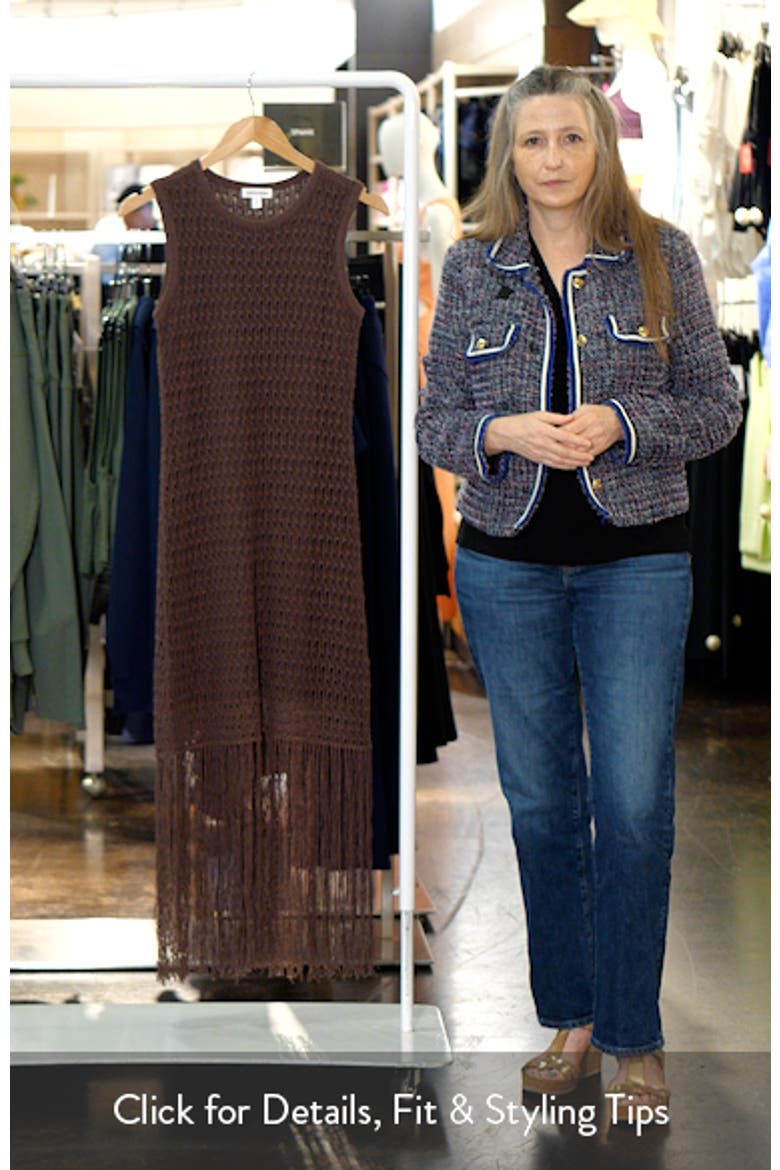 Sleeveless Fringe Knit Dress video