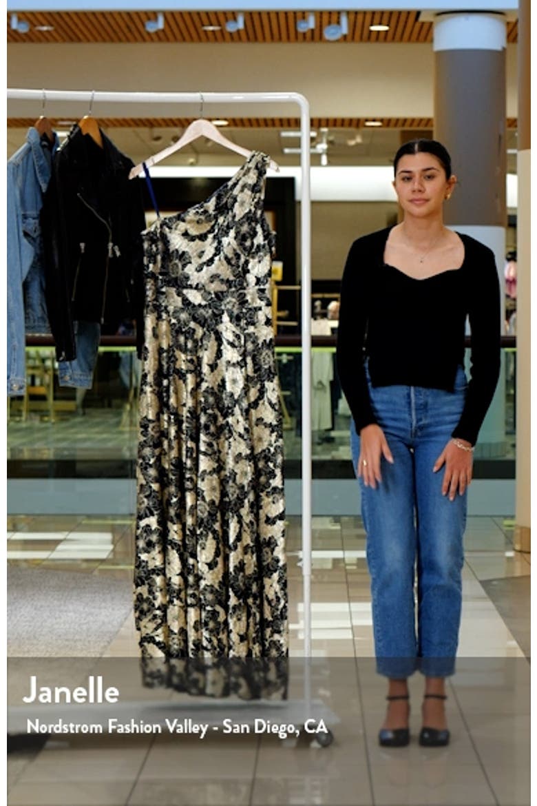Metallic Floral One-Shoulder Gown video
