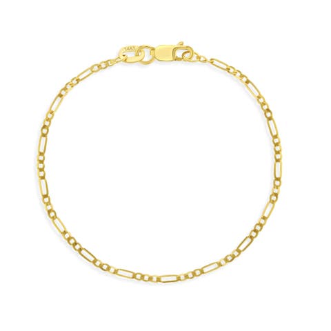 14k Figaro Chain Link Bracelet