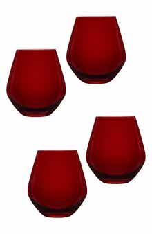 Godinger Set of 4 Meridian Stemless Wine Glasses