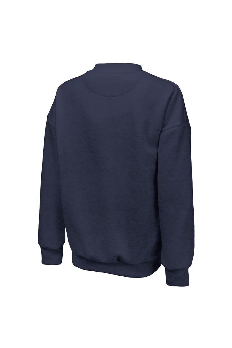 Women's Majestic Threads Navy Minnesota Lynx Primary Logo Drop Shoulder Tri-Blend Pullover Sweatshirt, Alternate, color, Navy