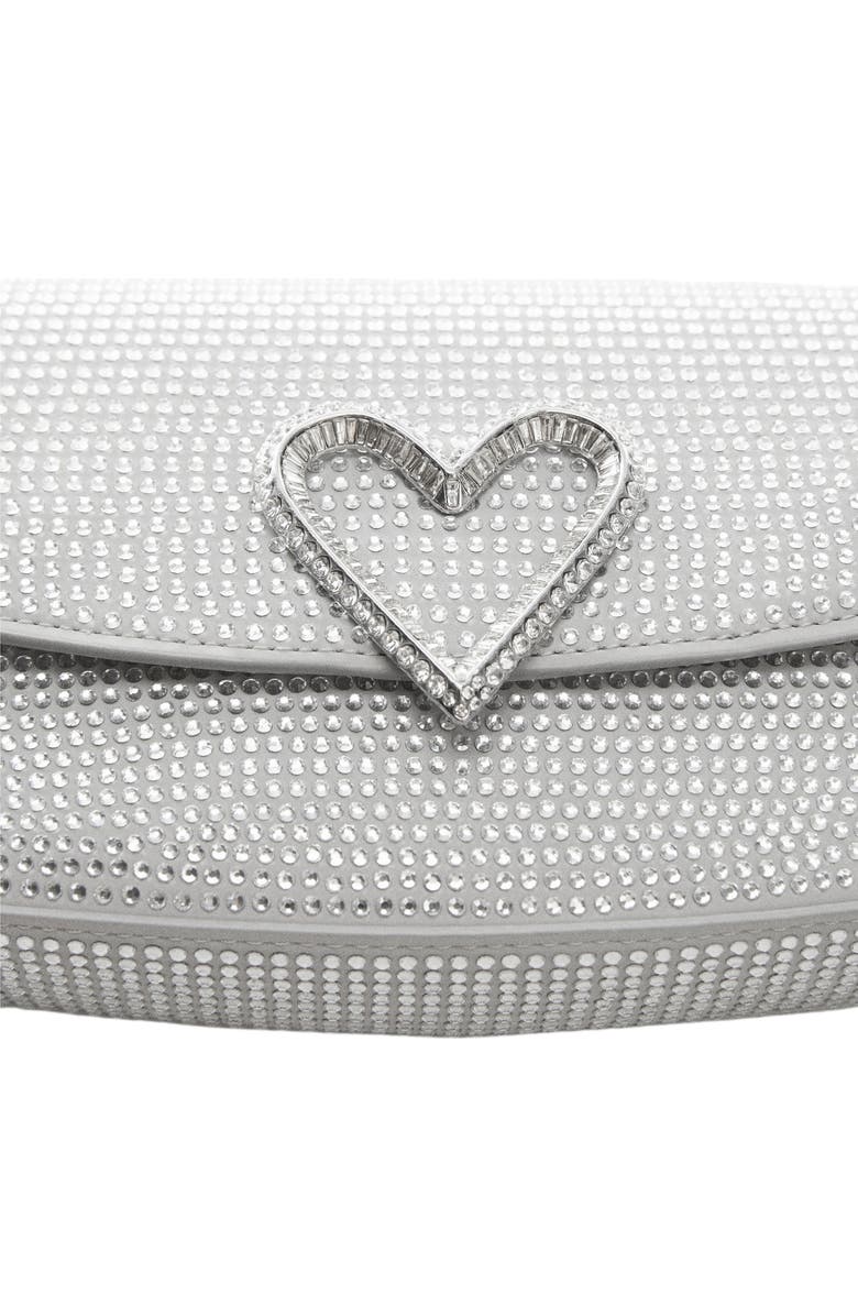 MANGO Crystal Heart Shoulder Bag, Alternate, color,