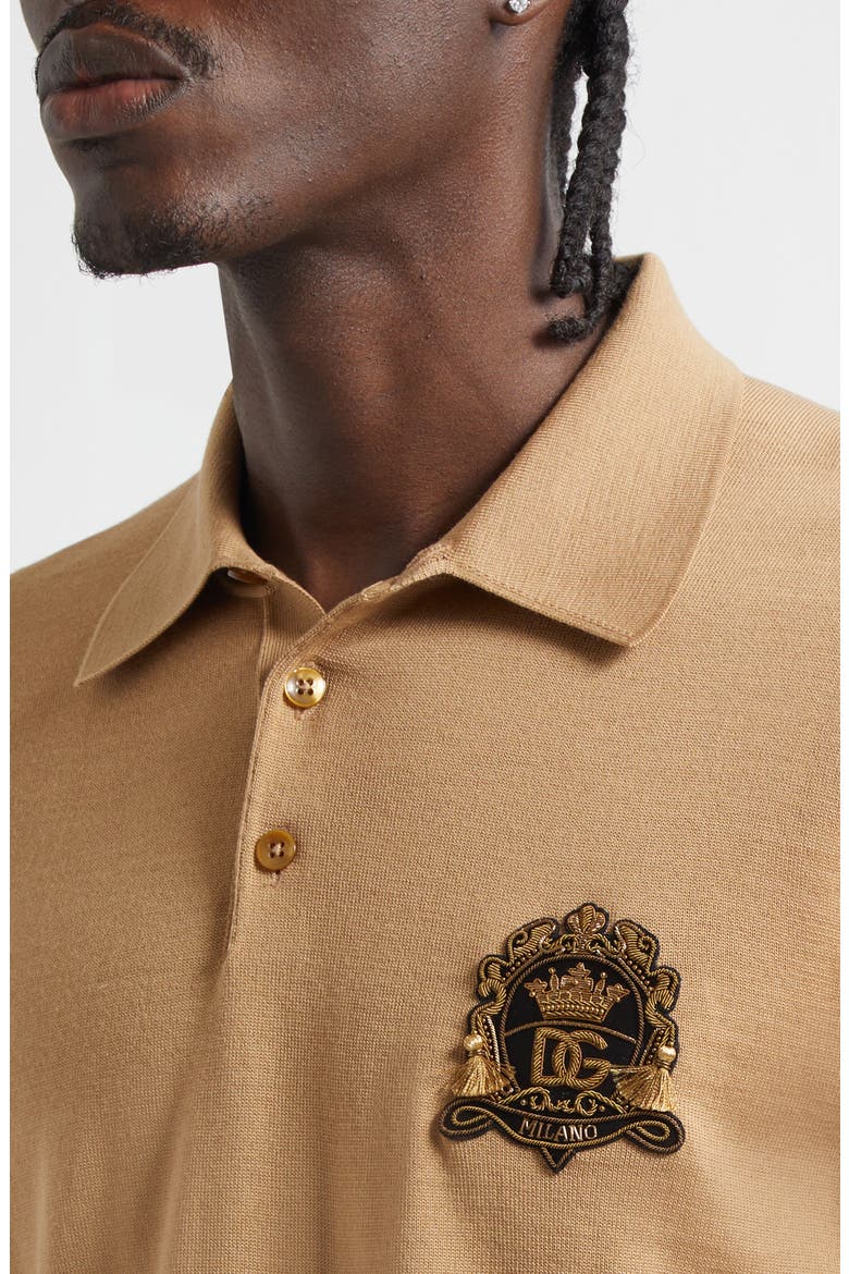 Logo Patch Virgin Wool Polo, Alternate, color, BEIGE MEDIO