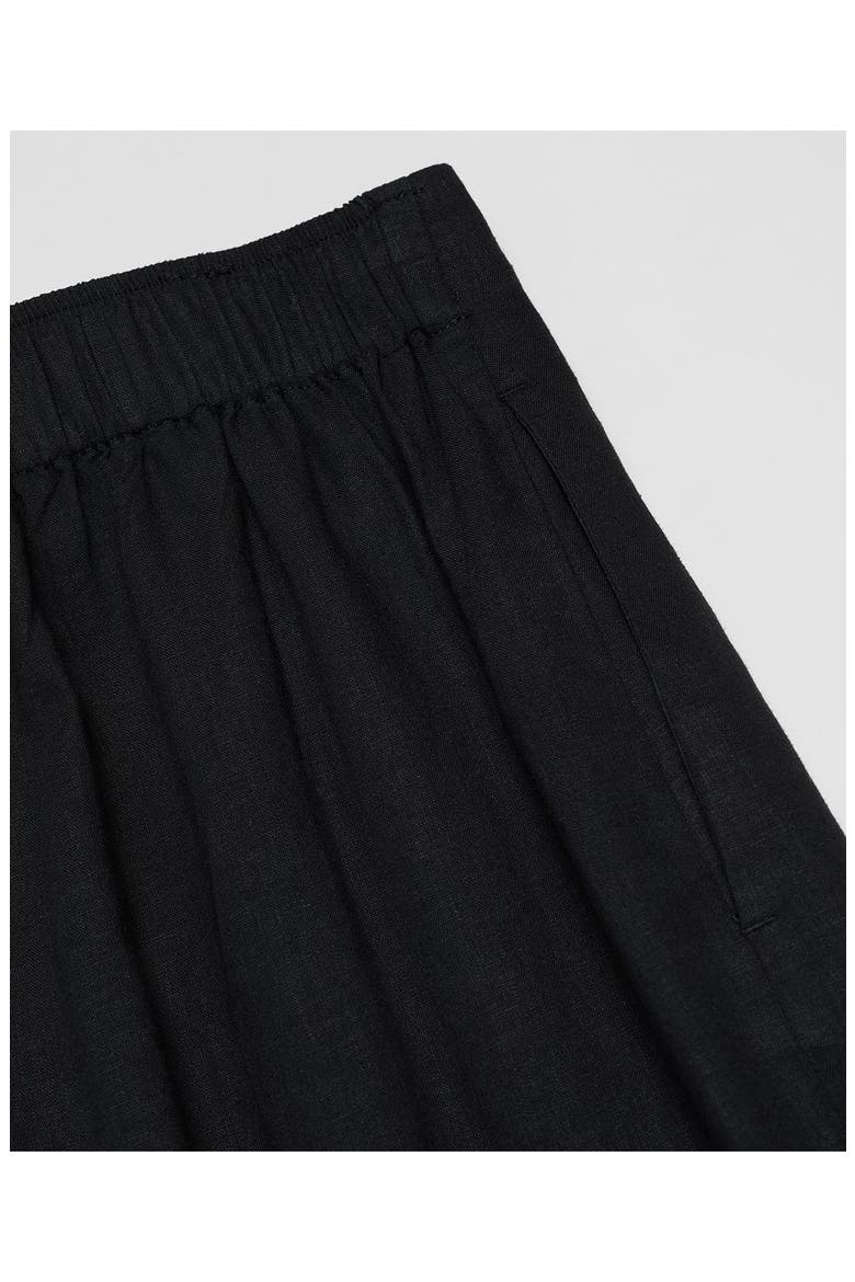 Linen Blend Crop Wide Leg Pants, Alternate, color, BLACK