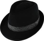 Ascentix Men's Wool Blend All Season Fedora Hat with Herringbone Band