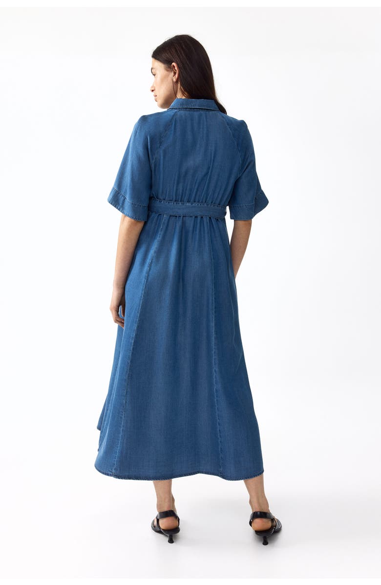 H&M Mama tie-belt denim dress, Alternate, color, Denim Blue