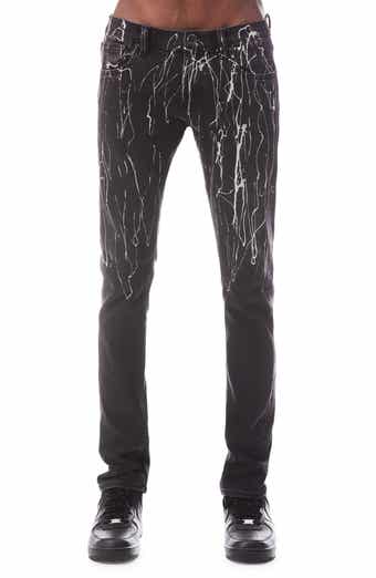 HVMAN Strat Punk Paint Splatter Stretch Super Skinny Jeans