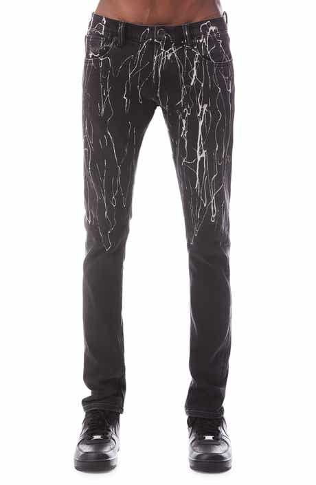 HVMAN Strat Punk Paint Splatter Stretch Super Skinny Jeans