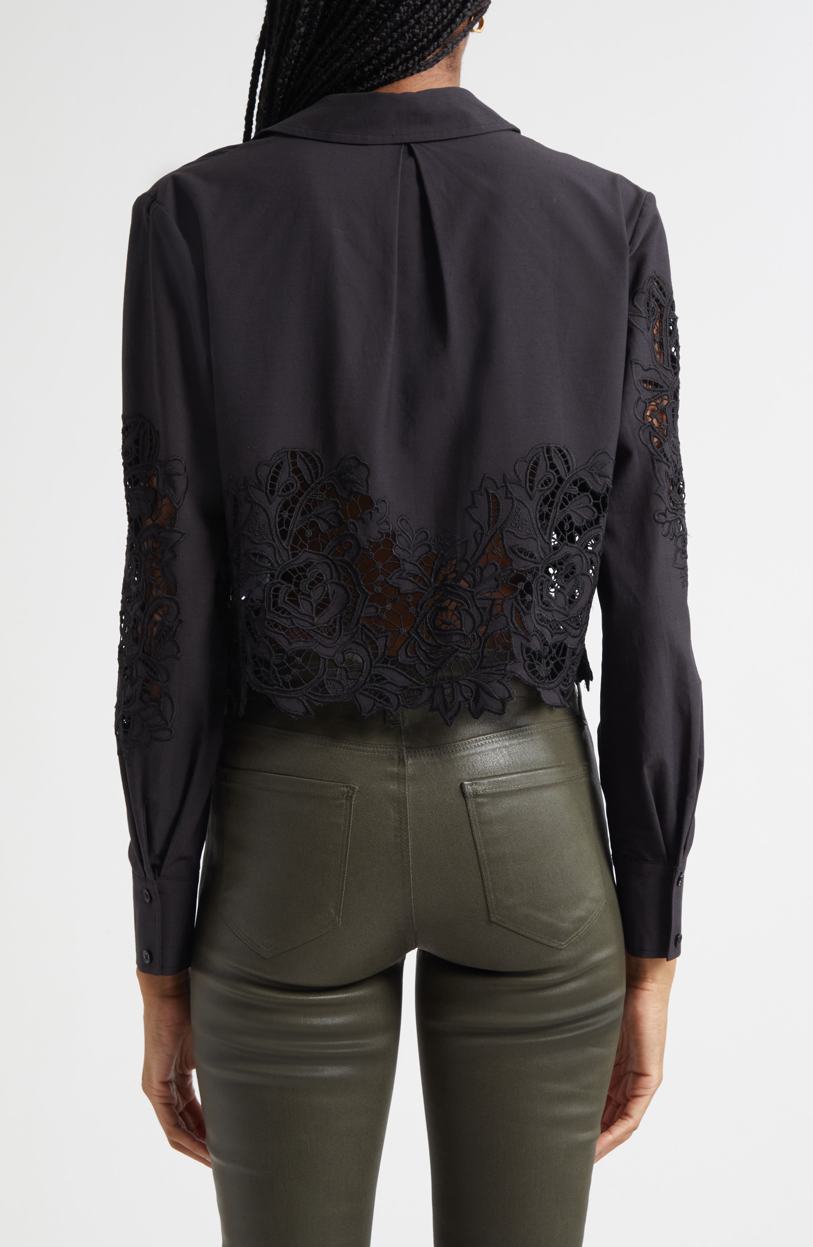 Seychelle Cutwork Crop Button-Up Shirt - image 2