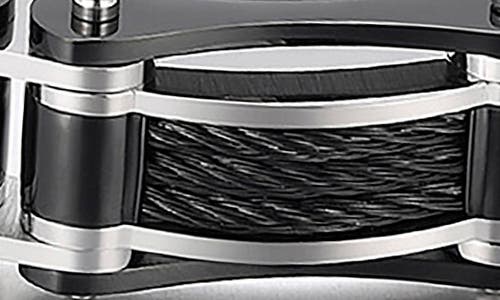 Eye Candy Los Angeles Levi Titanium Bracelet In Silver/black