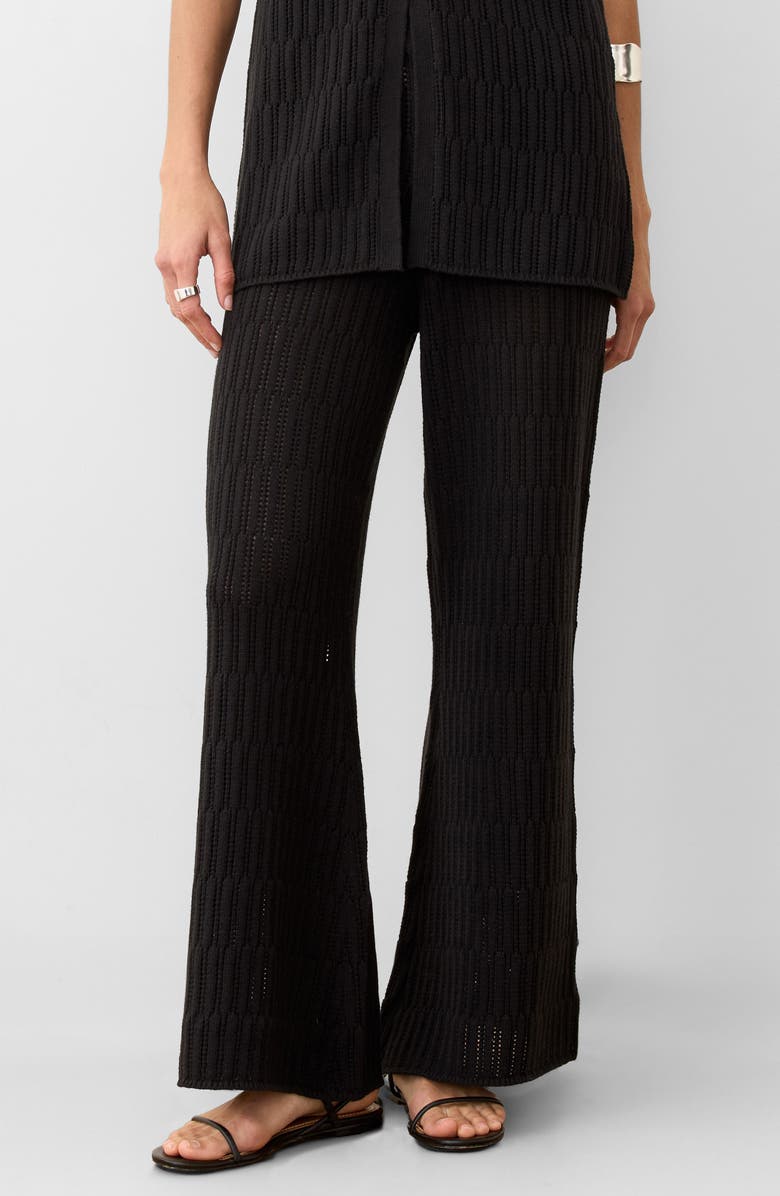 Marine Layer Ray Open Stitch Wide Leg Sweater Pants, Main, color, 