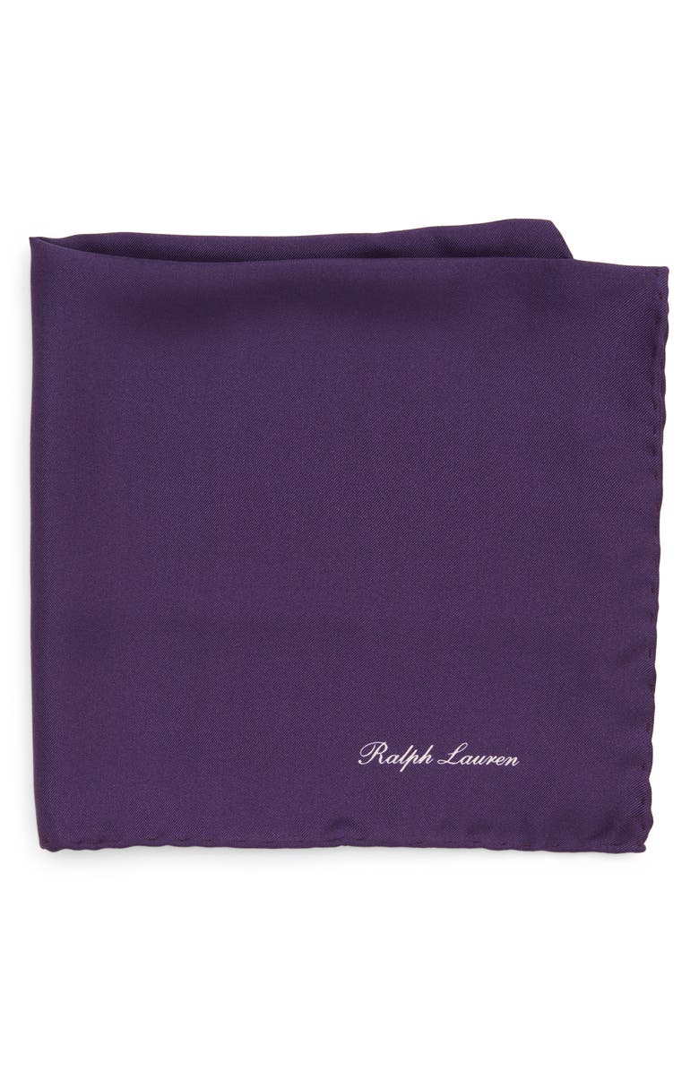 Ralph Lauren Purple Label Silk Pocket Square, Main, color, 