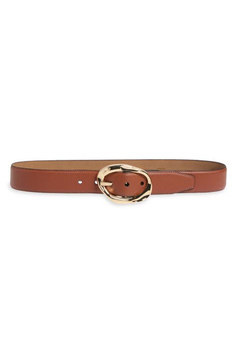 Cora Oval Buckle Leather Belt