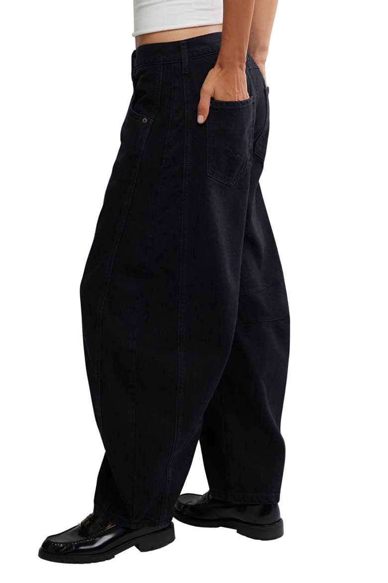 Good Luck Mid Rise Barrel Leg Jeans, Alternate, color, SOUNDWAVE