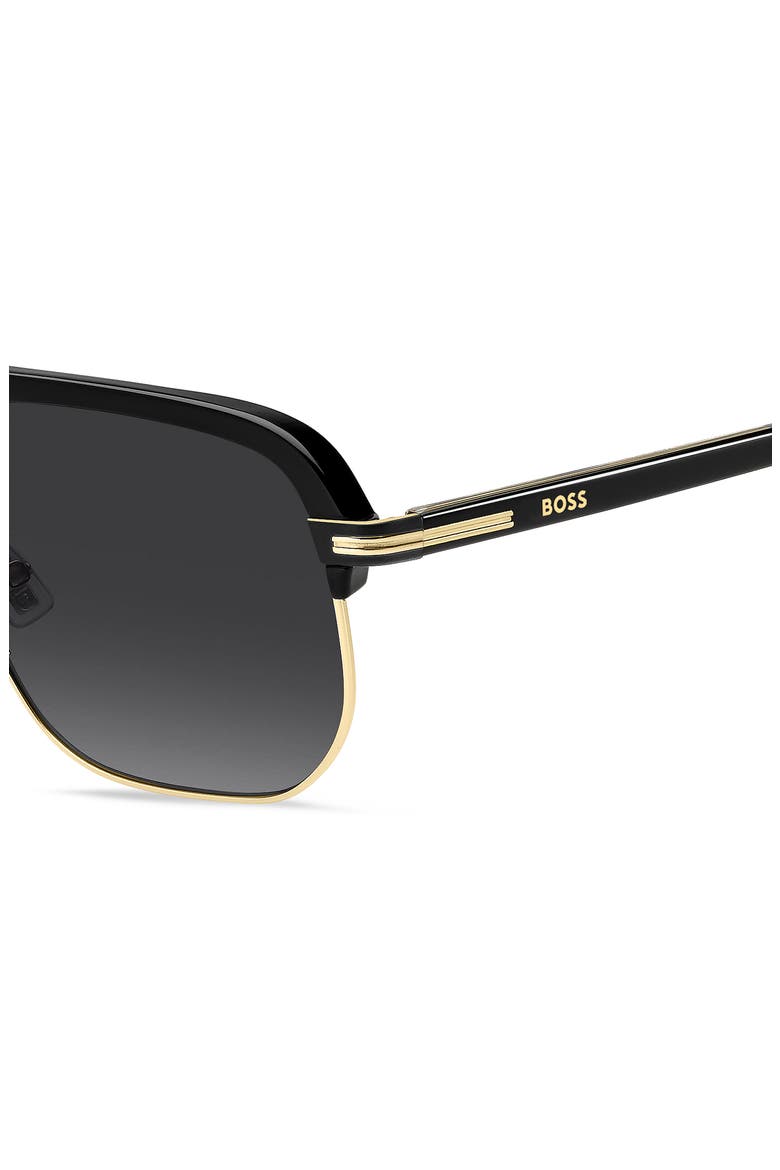 59mm Gradient Square Sunglasses, Alternate, color, BLACK GOLD/ DARK GREY SF