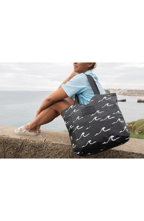 Aloha Collection Day Tripper Seaside Water Resistant Tyvek® Tote In White/black