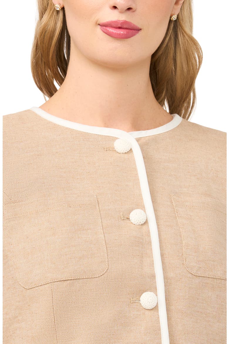 Contrast Trim Jacket, Alternate, color, TOFFEE