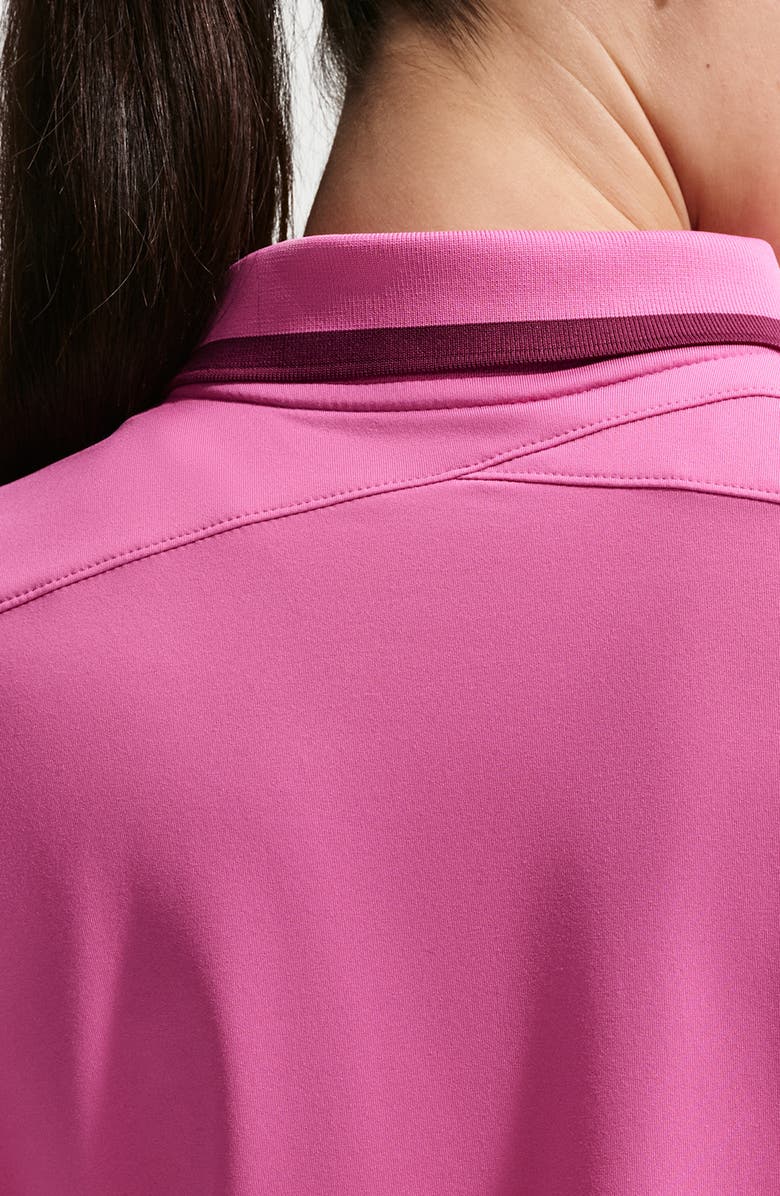Nike Tour Tipped Dri-FIT Long Sleeve Performance Polo, Alternate, color, Cosmic Fuchsia/ White