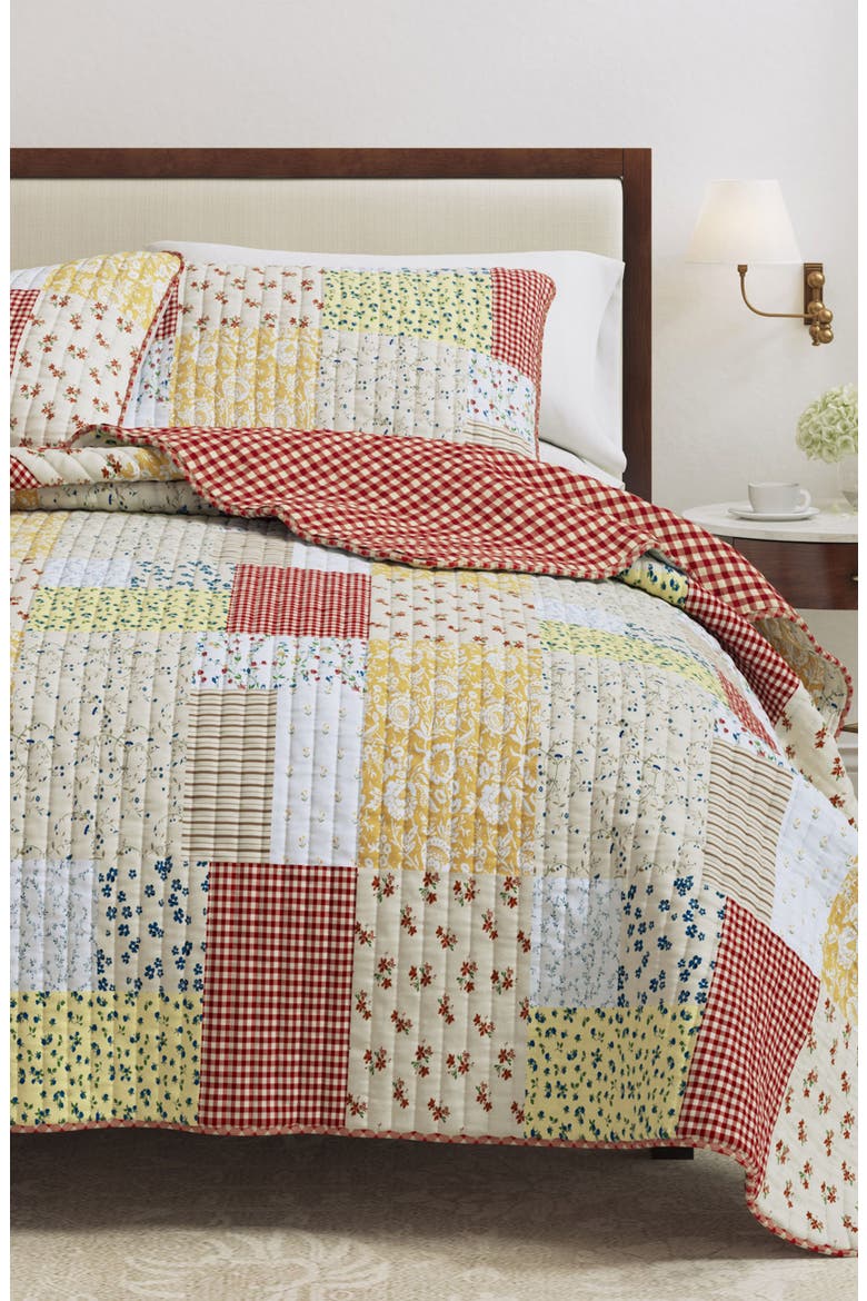 Cottage Floral Patchwork Quilt Set, Alternate, color, COTTAGE FLORAL PATCHWORK