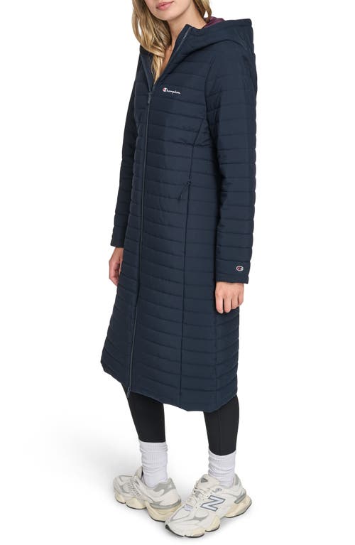 Champion Hooded Puffer Coat In Blue