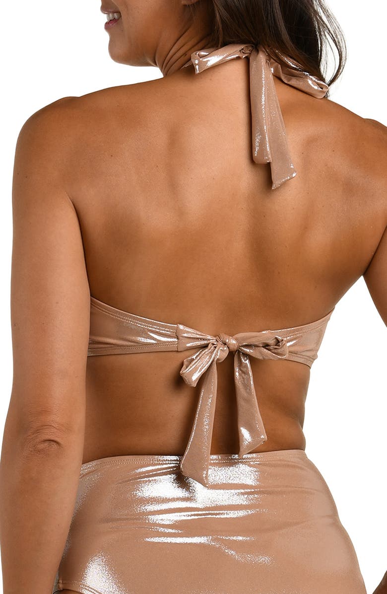 La Blanca Sand Bandeau Bikini Top, Alternate, color, Sand