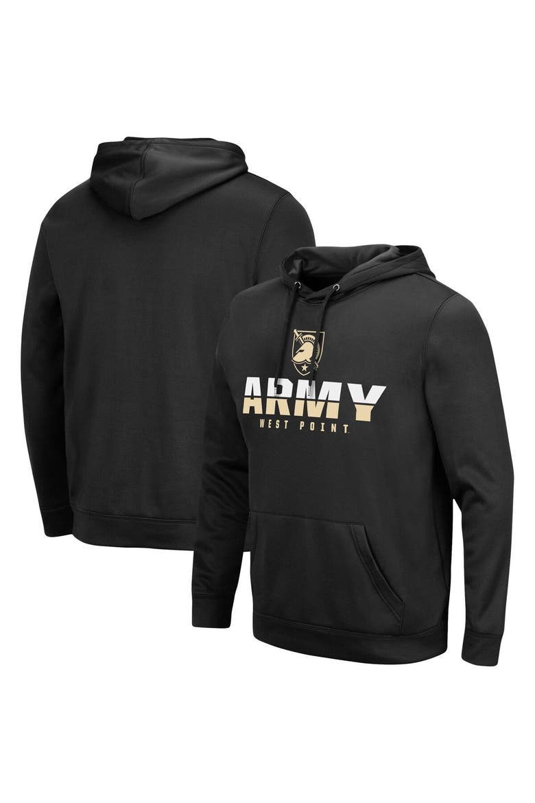 Men's Colosseum Black Army Black Knights Lantern Pullover Hoodie, Main, color, Black