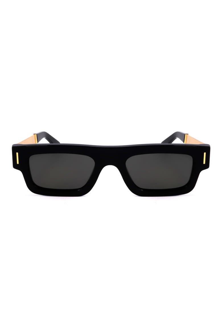 52mm Square Sunglasses, Main, color, BLACK