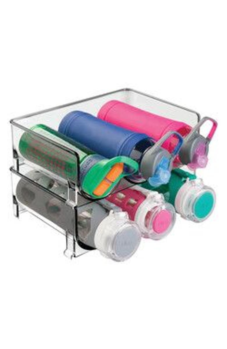 mDesign Plastic Free-Standing Stacking 3 Bottle Storage Rack, 2 Pack, USA Made, Main, color, 