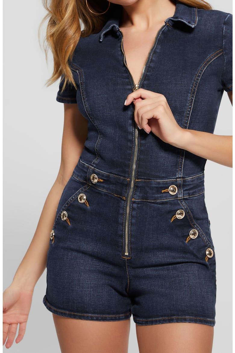 Janae Denim Romper, Alternate, color, SWIFT