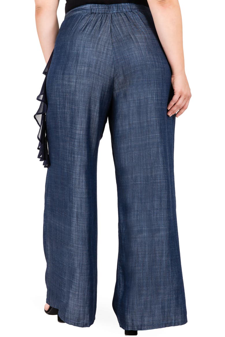 Olga Wide Leg Denim Pants, Alternate, color, INDIGO