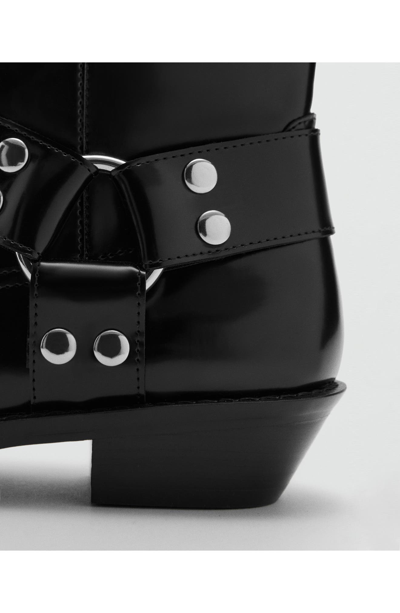 MANGO Patent Engineer Boot, Alternate, color, Black