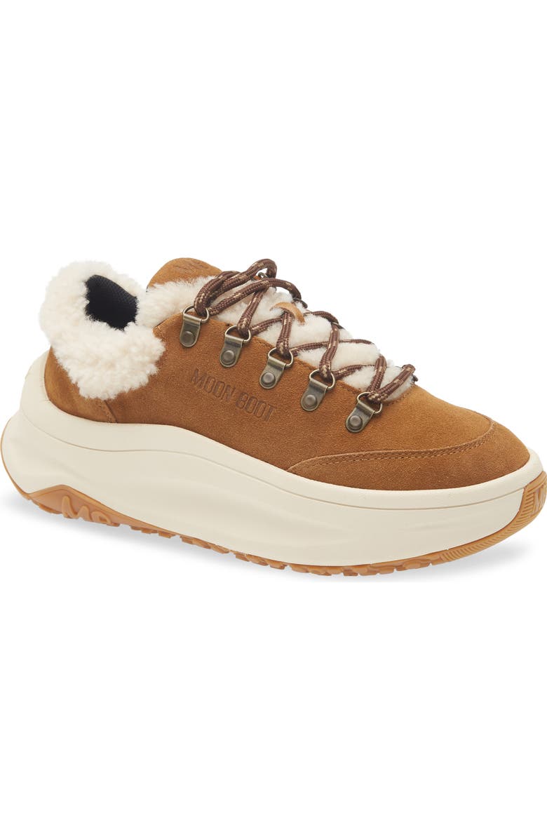 Moon Boot<sup>®</sup> City Genuine Shearling Water Repellent Boot, Main, color, Cognac