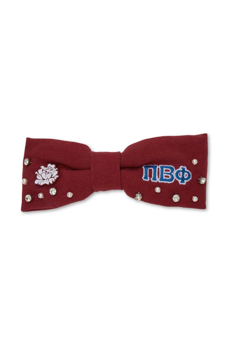 Lele Sadoughi Pi Beta Phi Riley Bow, Main, color, Wine 600