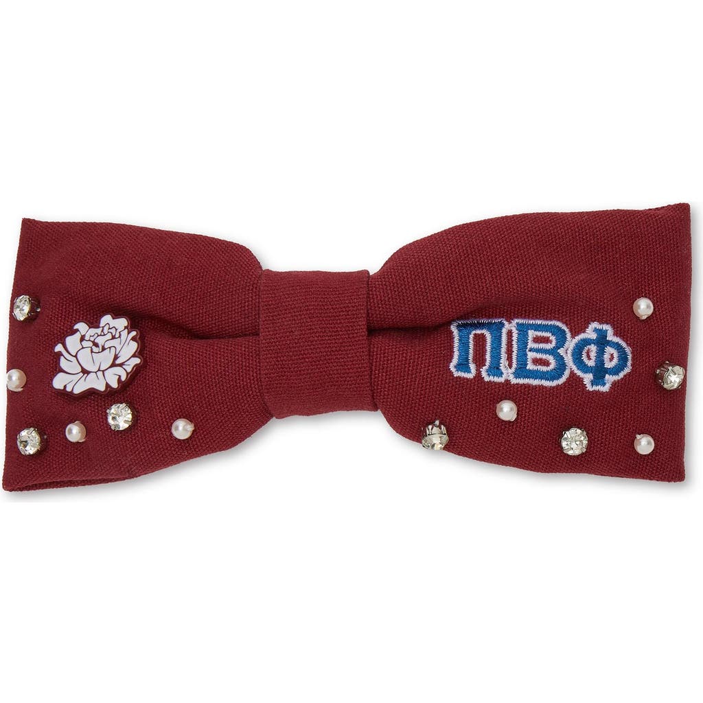 Lele Sadoughi Pi Beta Phi Riley Bow In Burgundy