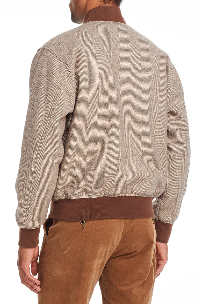Herringbone Reversible Bomber Jacket, Alternate, color, BROWN